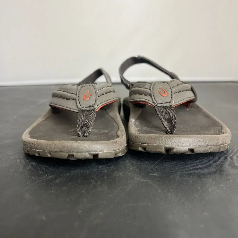 Olukai Hokua Toddler 9/10 Flip Flop Sandals Brown Heel Strap Sandals Boys Chrty